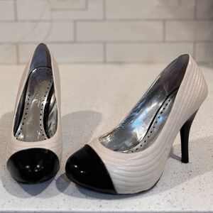 BCBGirls Beige and Black Heels